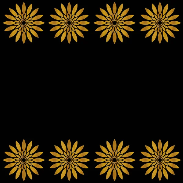 Gold Art Deco Pattern Black Background Linear Geometric Style Template — 스톡 사진