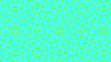 Kaleydoskop animasyonu, psikedelik ve hipnotik etkisi olan renkli grafik desen, renk değiştirip sola kayıyor, video kompozisyonları için uygun..