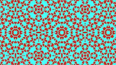 Kaleydoskop animasyonu, psikedelik ve hipnotik etkisi olan renkli grafik desen, renk değiştirip sola kayıyor, video kompozisyonları için uygun..