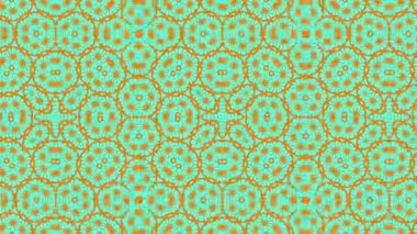 Kaleydoskop animasyonu, psikedelik ve hipnotik etkisi olan renkli grafik desen, renk değiştirip sola kayıyor, video kompozisyonları için uygun..