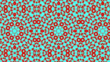 Kaleydoskop animasyonu, psikedelik ve hipnotik etkisi olan renkli grafik desen, renk değiştirip sola kayıyor, video kompozisyonları için uygun..
