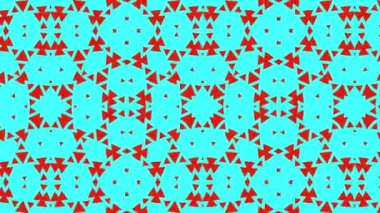 Kaleydoskop animasyonu, psikedelik ve hipnotik etkisi olan renkli grafik desen, renk değiştirip sola kayıyor, video kompozisyonları için uygun..