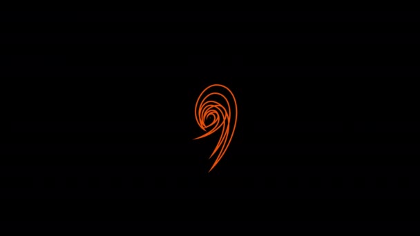 Orange Graphic Objectr Placed Center Duplicates Expands Concentric Waves While — Stock Video