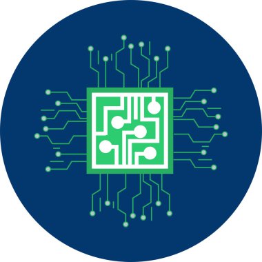 Çip | Büyük düz illüstrasyon kavramı simge ve kullanım için nesne, tasarım, modern, nesne, teknoloji ve çok daha fazlası.