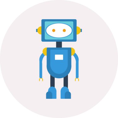 Robot | Büyük düz illüstrasyon kavramı simge ve kullanım için nesne, tasarım, modern, nesne, teknoloji ve çok daha fazlası.