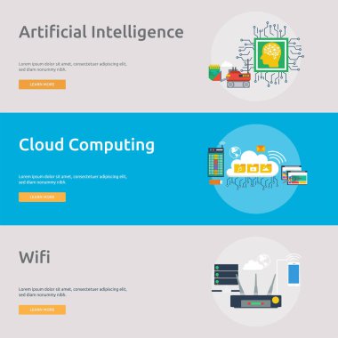 Teknoloji Banner illüstrasyon tasarımı