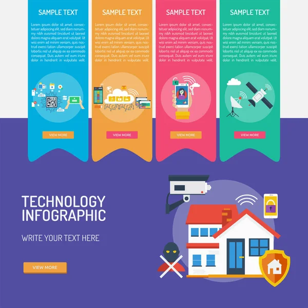 Technology Infographic Illustration Design — Stock Vector
