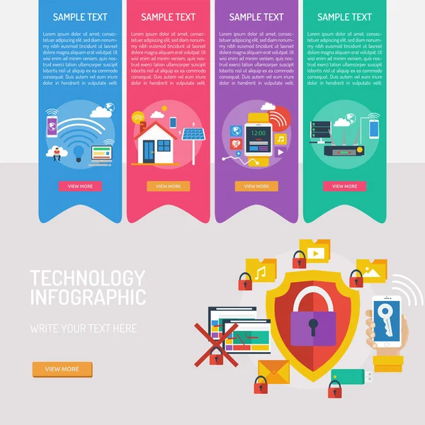 Technology Infographic Illustration Design — Stock Vector