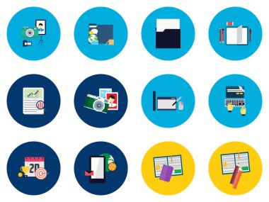 Multimedya simgeleri tasarım | Stil uzun gölge simgesi olan büyük düz simgelerin ve iş, tasarım ve çok daha fazlası için teknoloji, multimedya, kullanmak.