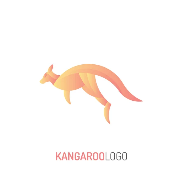 Kenguru Logo Kenguru Ugrás Aranymetszés Technika Színátmenet Színe — Stock Vector