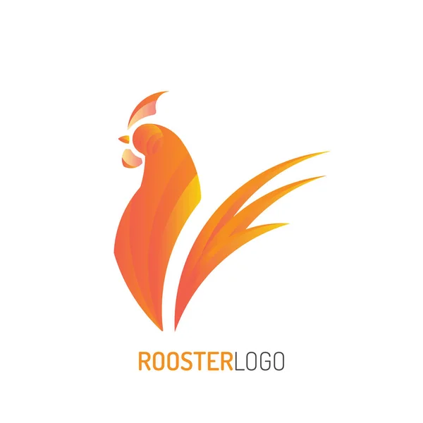 Rooster Logo Golden Ratio Technique Gradient Color — Stock Vector