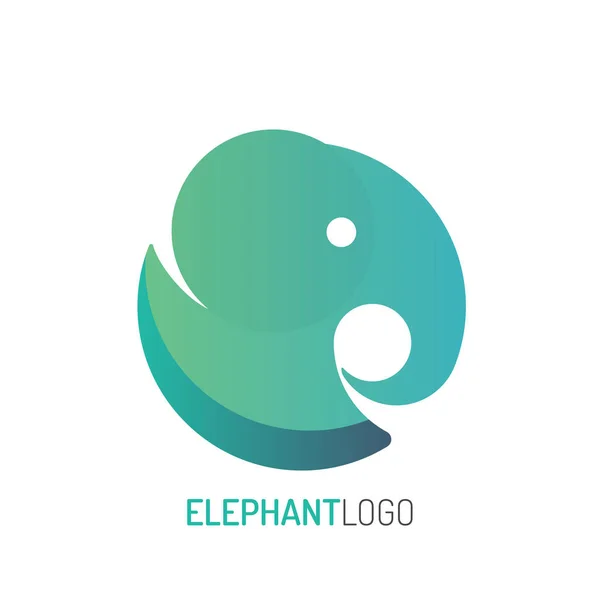 Elefánt Emblémát Aranymetszés Technika Színátmenet Színe — Stock Vector