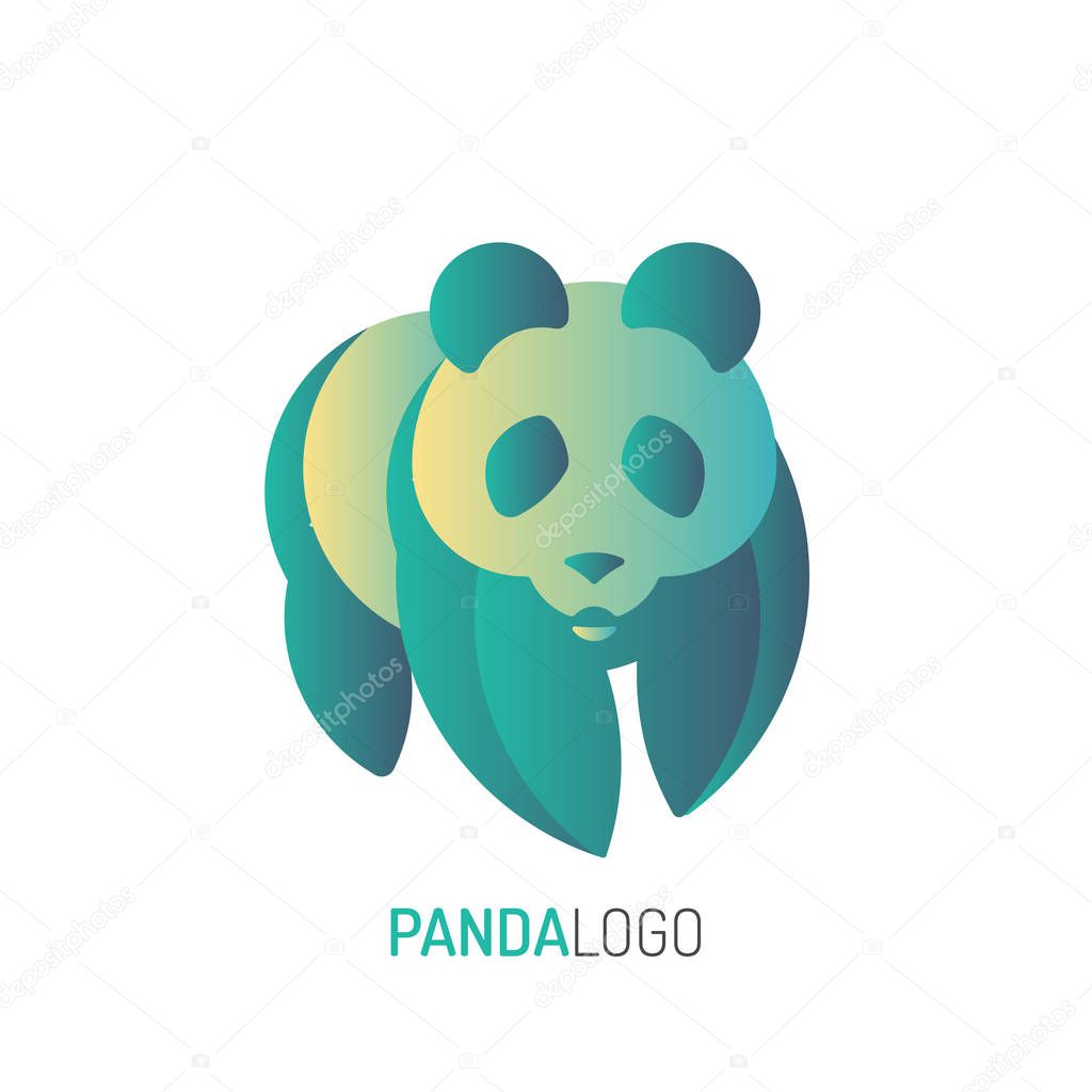Panda Logo | with golden ratio technique and gradient color