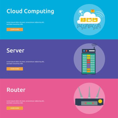 Teknoloji Banner tasarımı | Büyük afiş düz tasarım illüstrasyon kavramlar için teknoloji, tasarım, modern kümesi, ağ ve çok daha fazlası. küme gibi çeşitli amaçlar için kullanılabilir: Web siteleri, yazdırma şablonları, sunum