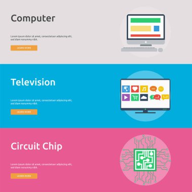 Teknoloji Banner tasarımı | Büyük afiş düz tasarım illüstrasyon kavramlar için teknoloji, tasarım, modern kümesi, ağ ve çok daha fazlası. küme gibi çeşitli amaçlar için kullanılabilir: Web siteleri, yazdırma şablonları, sunum