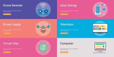 Teknoloji Banner tasarımı | Büyük afiş düz tasarım illüstrasyon kavramlar için teknoloji, tasarım, modern kümesi, ağ ve çok daha fazlası. küme gibi çeşitli amaçlar için kullanılabilir: Web siteleri, yazdırma şablonları, sunum