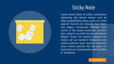 Yapışkan Not kavramsal Banner tasarımı