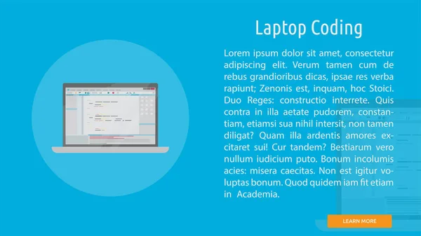 Laptop Codierung Konzeptionelles Banner Design — Stockvektor