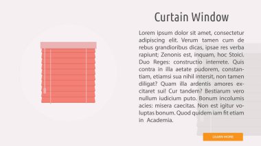 Perde pencere kavramsal Banner tasarımı