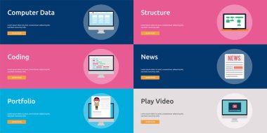 Multimedya Banner tasarımı | Büyük afiş tasarım kümesi multimedya, teknoloji, kavram, animasyon ve çok daha fazlası için.