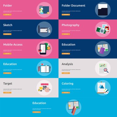 Multimedya Banner tasarımı | Büyük afiş tasarım kümesi multimedya, teknoloji, kavram, animasyon ve çok daha fazlası için.