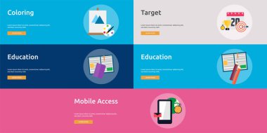 Multimedya Banner tasarımı | Büyük afiş tasarım kümesi multimedya, teknoloji, kavram, animasyon ve çok daha fazlası için.