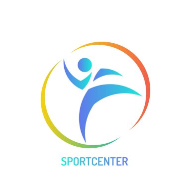 Gradyan rengi ile spor merkezi Logo Tasarım