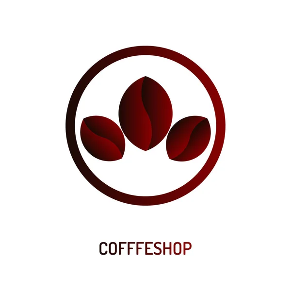 Coffee Shop Logo Design Gradiens Színű — Stock Vector