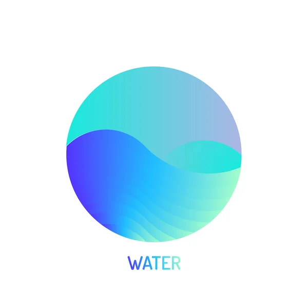 Water Logo Design Gradient Color — Stock Vector