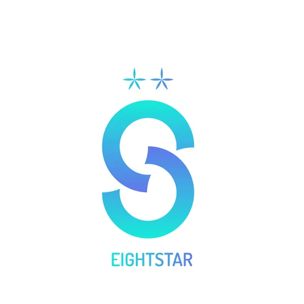 Nyolc Star Logo Design Gradiens Színű — Stock Vector