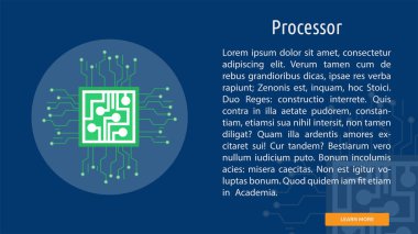 İşlemci kavramsal Banner tasarımı