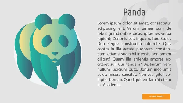 Diseño Banner Conceptual Panda — Vector de stock