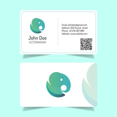 Beyaz arka planlı - fil logo basit kartvizit tasarımı