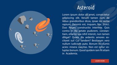 Asteroit kavramsal Banner tasarımı