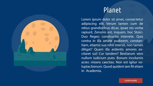 Planeta Conceptual Banner Design — Vetor de Stock