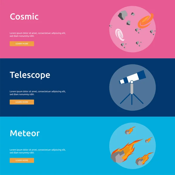 Design Banner Ciência Universo —  Vetores de Stock