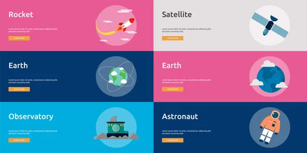 Vetenskap Och Universum Banner Design — Stock vektor