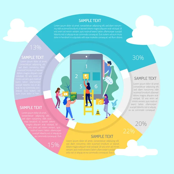 Mobile Apps Infographic Diagram — Stock Vector