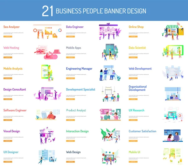 Business People Banner Design — Stock Vector