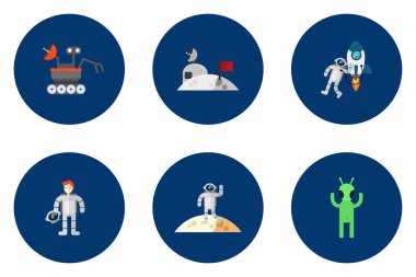 Uzay ve evren düz tasarım