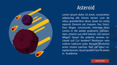 Asteroit kavramsal Banner tasarımı