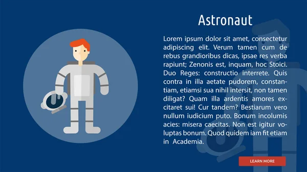 Astronauta Conceptual Banner Design — Vector de stock