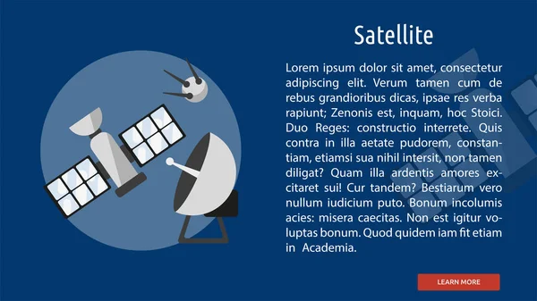 Satélite Conceptual Banner Diseño — Vector de stock