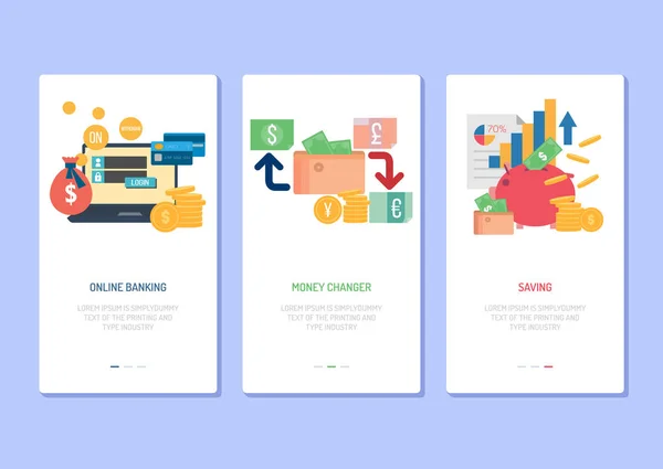 Landing Page Concepto Negocio Banca Dinero Ahorro — Vector de stock