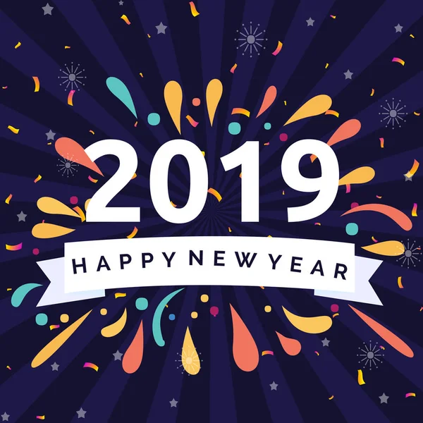 Szczęśliwego Nowego Roku 2019 Ilustracja Koncepcja — Wektor stockowy