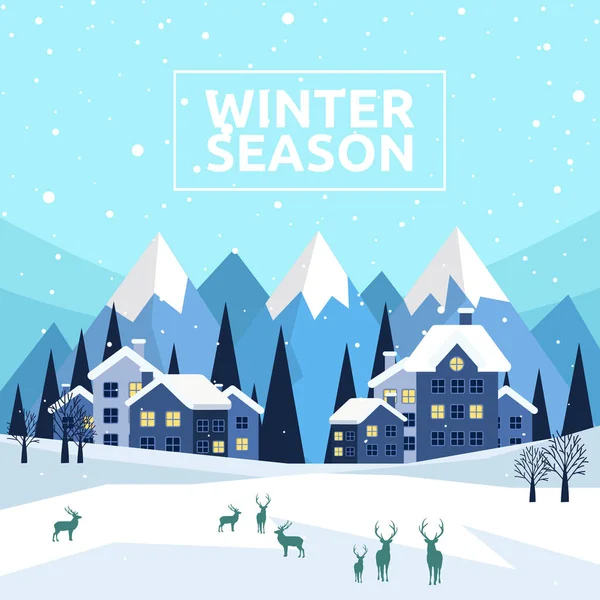 Wintersaison Winter Design Hintergrund Vektorillustration — Stockvektor
