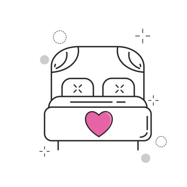 Anahat simgeleri yatak sevgiyle düğün stil dolu