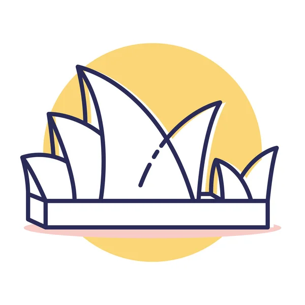 Icono Sydney Viajes Destino Con Estilo Esquema — Vector de stock