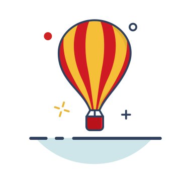 Karnaval simge | Uçan balon simgesiyle - anahat stili dolu