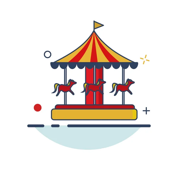 Carnival Icon Playground Icon Mit Umrissenem Stil — Stockvektor